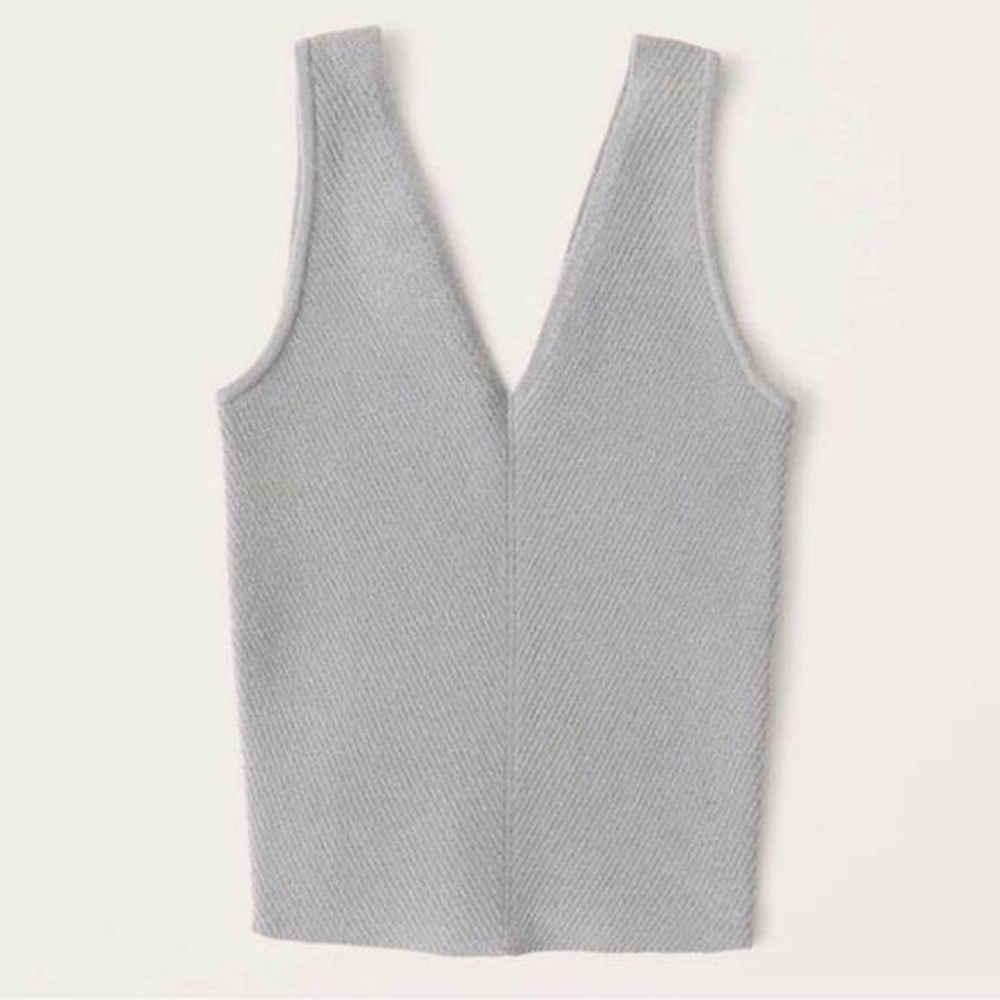 Abercrombie & Fitch Ribbed Sweater Tank Top - Beige, S